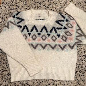 Winter pattern wool sweater. Size L. Originally from Target, A New Day.